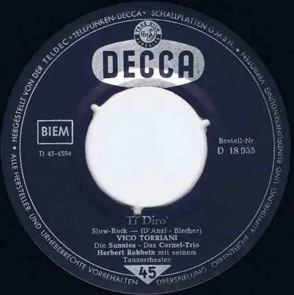 Vico Torriani - Ti Diro / Komm' zu mir