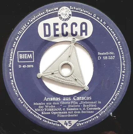 Vico Torriani - Heute Lacht Der Sonnenschein / Ananas Aus Caracas