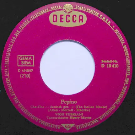 Vico Torriani - Pepino (Pepino The Italian Mouse)