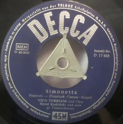 Vico Torriani - Simonetta / Mandolino
