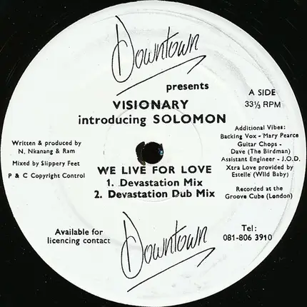 Visionary introducing Solomon - We Live For Love