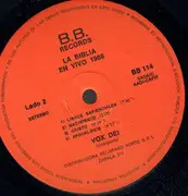 LP - Vox Dei - La Biblia Según Vox Dei En Vivo 1986