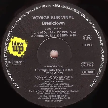 Voyage Sur Vinyl - Breakdown
