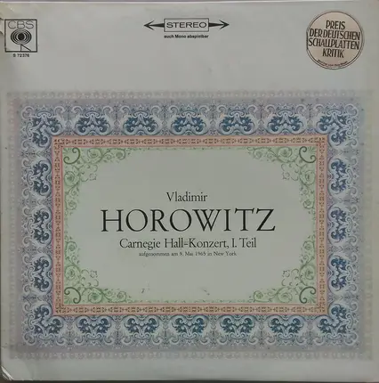 Schumann / Bach-Busoni - Vladimir Horowitz Carnegie Hall-Konzert, 1. Teil