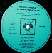 LP - Vladimir Horowitz - Carnegie Hall-Konzert, II. Teil