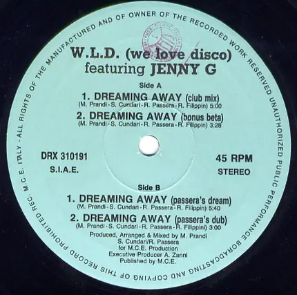 W.L.D (We Love Disco) Featuring Jenny G - Dreaming Away