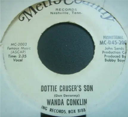 Wanda Conklin - Dottie Cruser's Son / You Didn't Stop To Say Hello