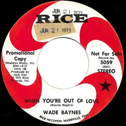 Wade Baynes - When You're Out Of Love