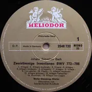 LP - Walter Gieseking , Johann Sebastian Bach - Zweistimmige Inventionen • Dreistimmige Inventionen