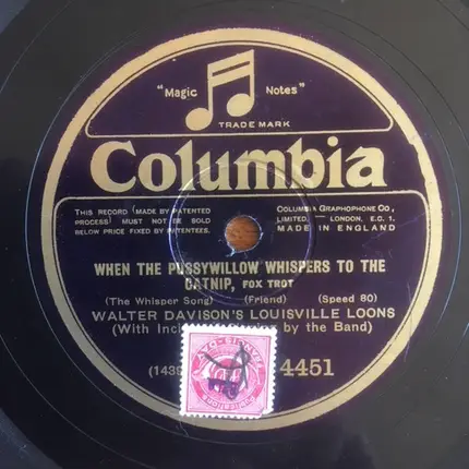 Walter Davison's Louisville Loons - South Wind / When The Pussywillow Whispers To The Catnip