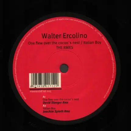 Walter Ercolino - One Flew Over The Cocoo's Nest / Italian Boy (The Rmxs)
