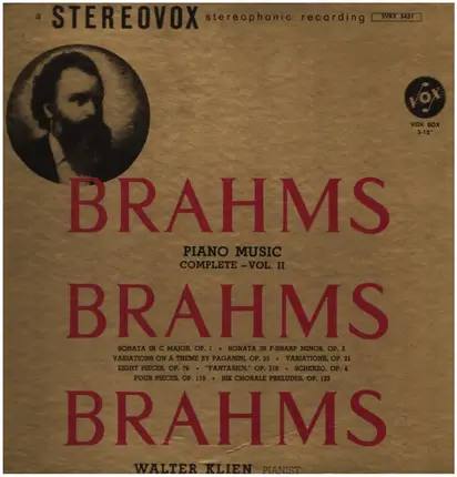 Walter Klien - Brahms Piano Music Volume II