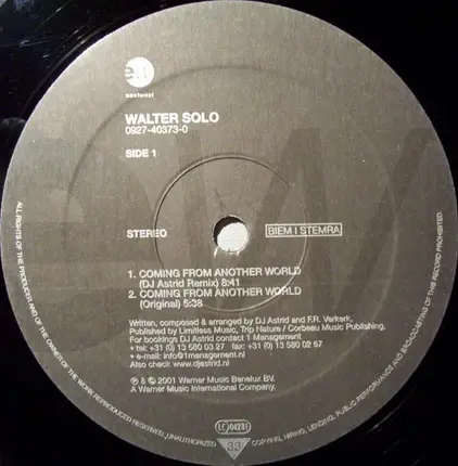 Walter Solo - Coming From Another World