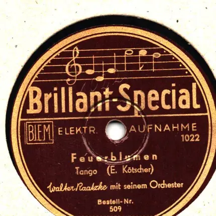 Walter Raatzke Mit Seinem Orchester - Feuerblumen / Schwarze Orchideen