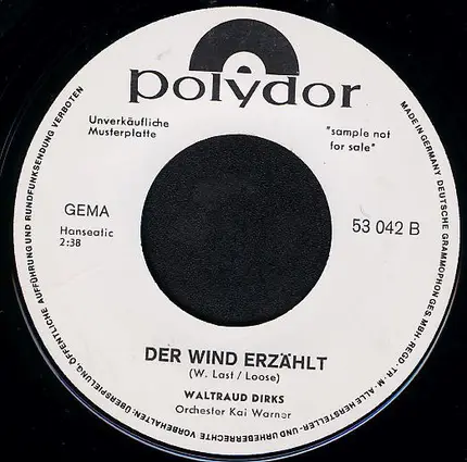 Waltraud Dirks - Schöner Mann / Der Wind Erzählt