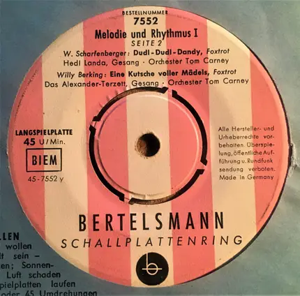 Waldo Favre-Chor / Hedi Landa / Das Alexander Terzett - Melodie Und Rhythmus I