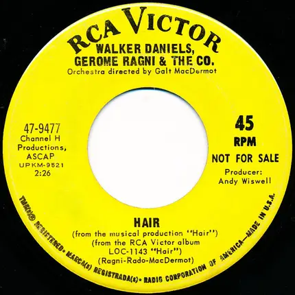 Walker Daniels , Gerome Ragni & The Company / Jill O'Hara & The Company - Hair / Good Morning Starshine