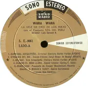 LP - Wara Wara Con El Conjunto Sol Del Perú Director: Luis Durand - La Voz De Oro De Los Inkas