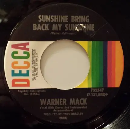 Warner Mack - I Still Be Missing You / Sunshine Bring Back My Sunshine