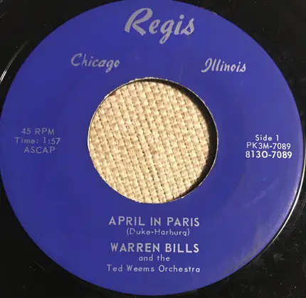 Warren Bills And The Ted Weems And His Orchestra - April In Paris