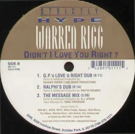 Warren Rigg - Didn't I Love You Right