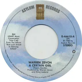 Warren Zevon - A Certain Girl / Empty-Handed Heart