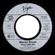 7inch Vinyl Single - Warren Zevon - Reconsider Me