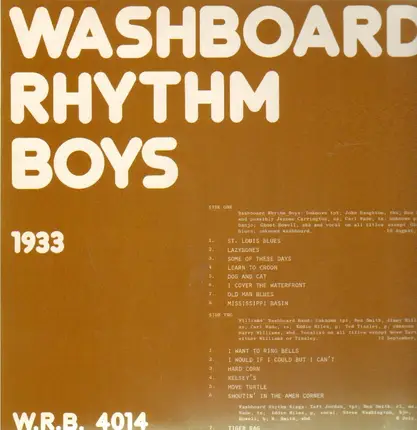 Washboard Rhythm Boys - 1933