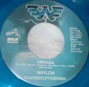 7inch Vinyl Single - Waylon Jennings - Amanda - Blue Vinyl