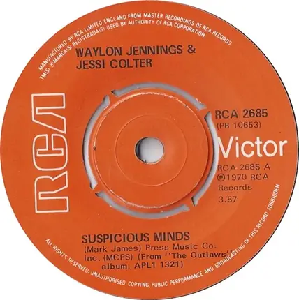 Waylon Jennings & Jessi Colter - Suspicious Minds
