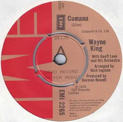 Wayne King With Geoff Love & His Orchestra - Cumana