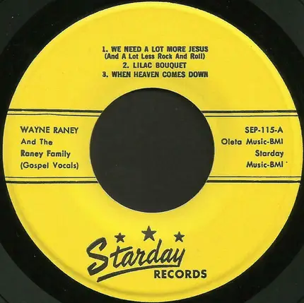 Wayne Raney And Raney Family - We Need A Lot More Of Jesus (And A Lot Less Rock And Roll)