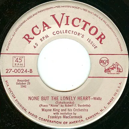Wayne King And His Orchestra - Melody Of Love / None But The Lonely Heart