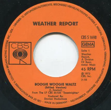 Weather Report - Boogie Woogie Waltz (Edited Version)