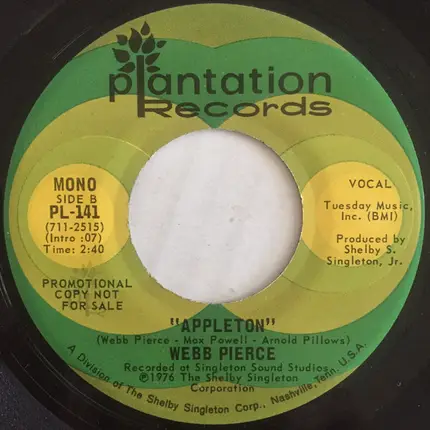 Webb Pierce - Appleton