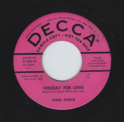 Webb Pierce - Don't Do It Darlin'