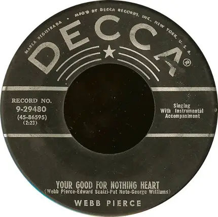 Webb Pierce - I Don't Care