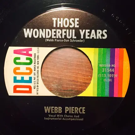 Webb Pierce - If The Back Door Could Talk / Those Wonderful Years