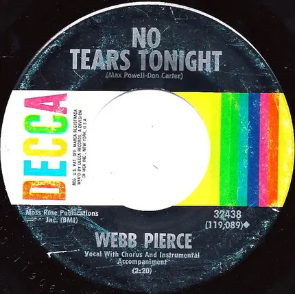 Webb Pierce - If I Had Last Night To Live Over / No Tears Tonight