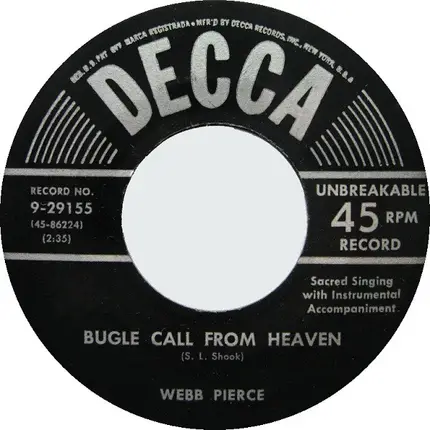 Webb Pierce - Mother Call My Name In Prayer / Bugle Call From Heaven