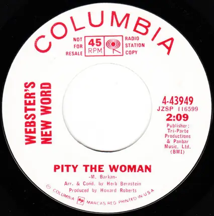 Webster's New Word - Pity The Woman / Take A Look