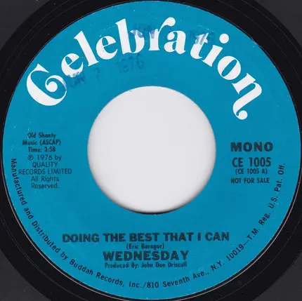 Wednesday - Doing The Best That I Can