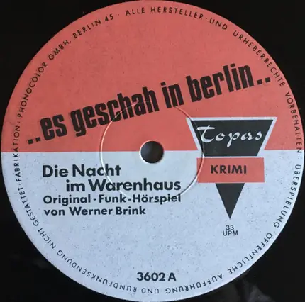 Werner Brink - Es Geschah In Berlin