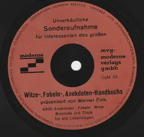 Werner Finck - Discophile Rarität Präsentiert Von Werner Fink Aus Der MVG-Neuerscheinung Witze- Fabeln- Anekdoten-