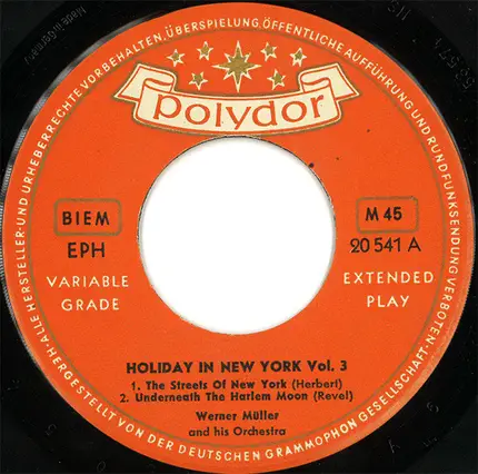 Werner Müller Und Sein Orchester - Holiday In New York