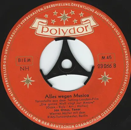 Werner Müller Mit Dem RIAS-Tanzorchester - Amore / Alles Wegen Musica