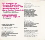 CD Single - Werner Wichtig - Let's Talk About Sex (Deutsche Originalversion)