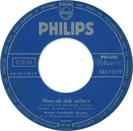 Werner von Overheidt - Ich Sage Dir "Adieu"