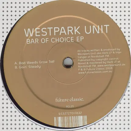 Westpark Unit - Bar Of Choice Ep