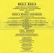 7inch Vinyl Single - Whole World - There's Murder Everywhere - Red vinyl